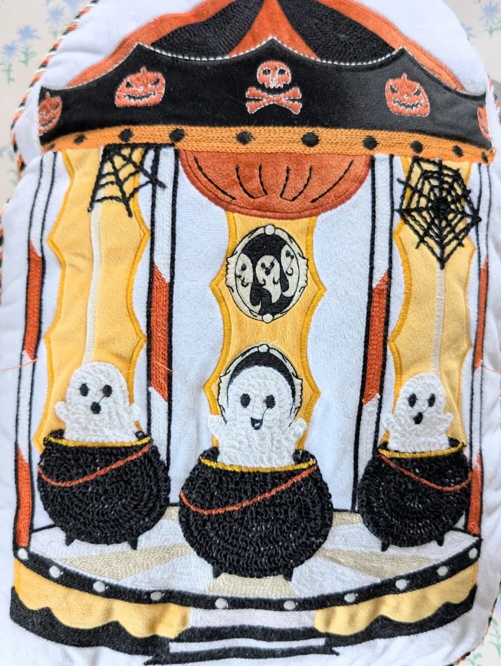 Heritage Loft Halloween Ghost Carousel Decorative Throw Pillow NEW Whimsigoth